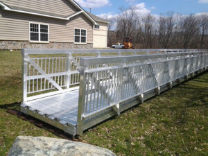 An aluminum gangway with very safe and stylish pickets.